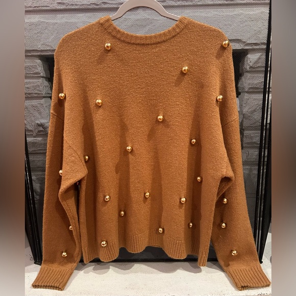 Alice + Olivia Gleason Metal Ball Sweater - Size L - Picture 2 of 5